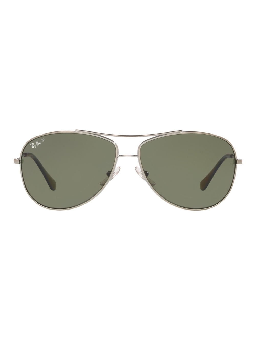 Ray-Ban 3293 Aviator Polarized Sunglasses Gunmetal Pilot Frame Green Lenses 63mm